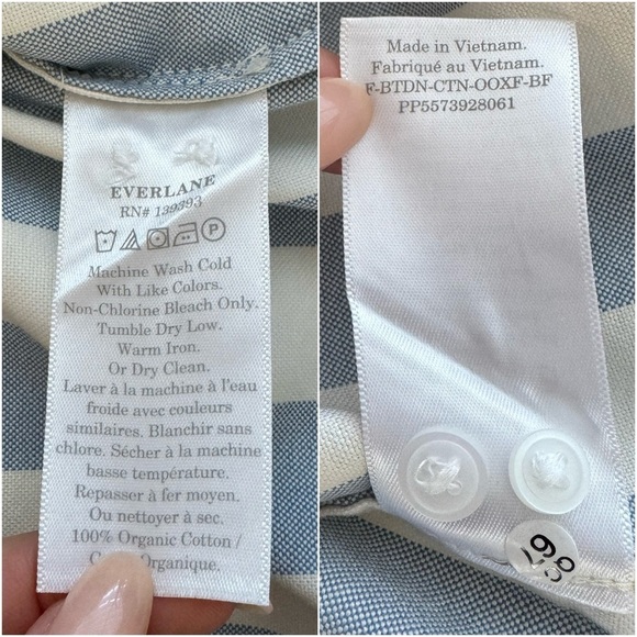 NWT Everlane Organic Cotton The Boxy Oxford Button Down Striped Oversized Shirt - Picture 12 of 16